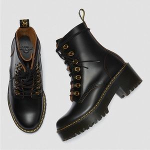 Dr. Martens Leona black leather boots